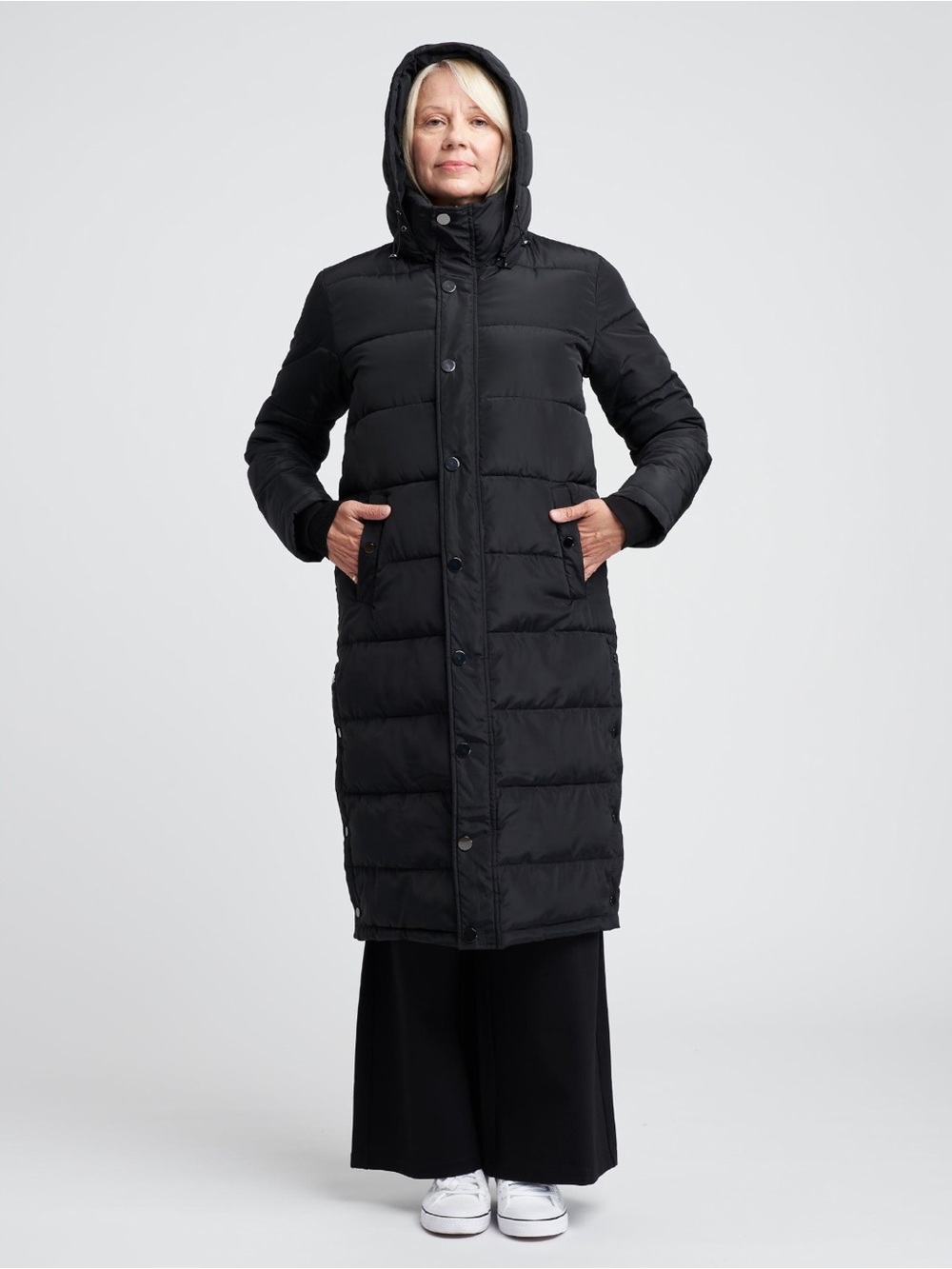 Free People x Universal Standard Everest Long Puffer Coat Black Med 18-20